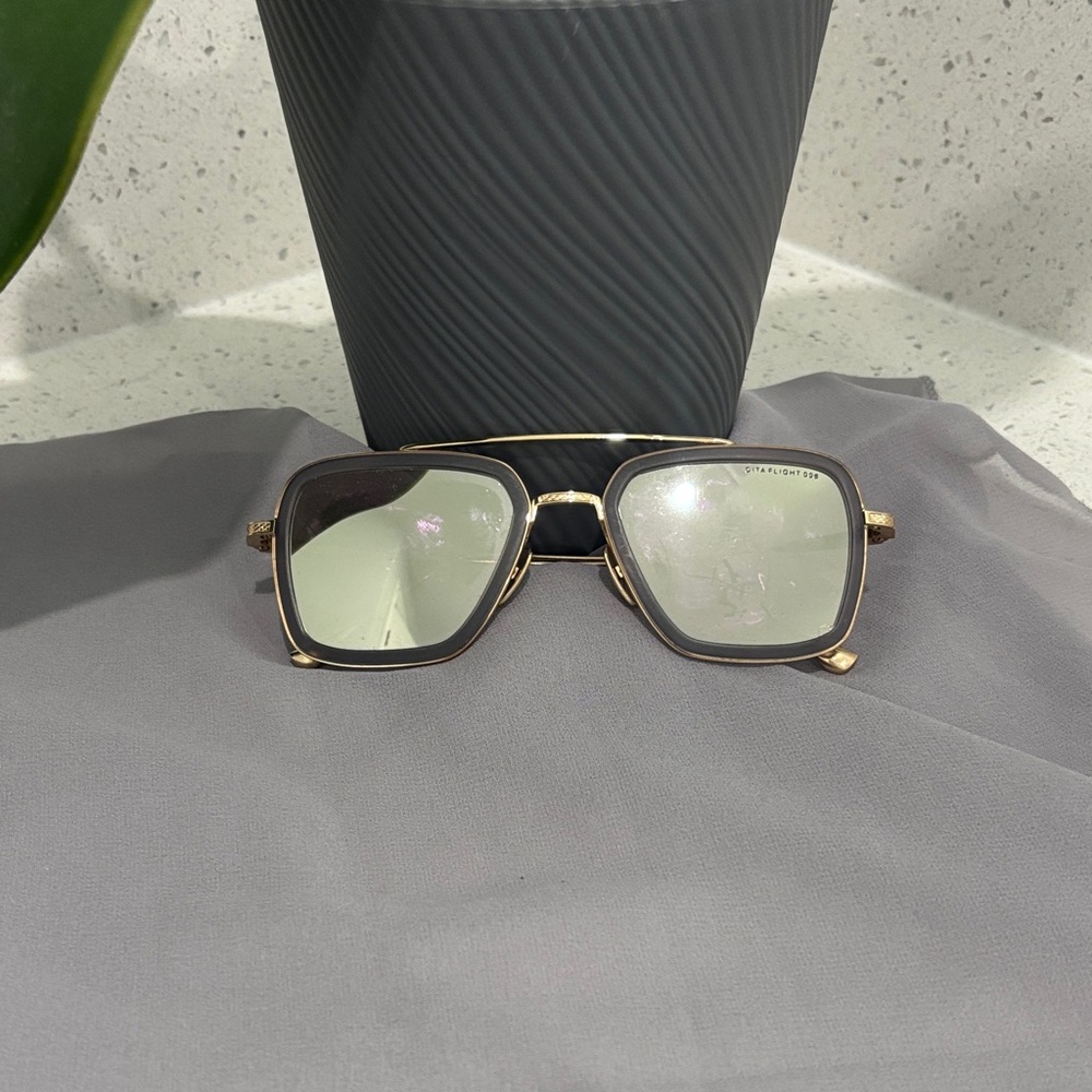 DITA Women's Glasses with Gold Frame and Black Trim